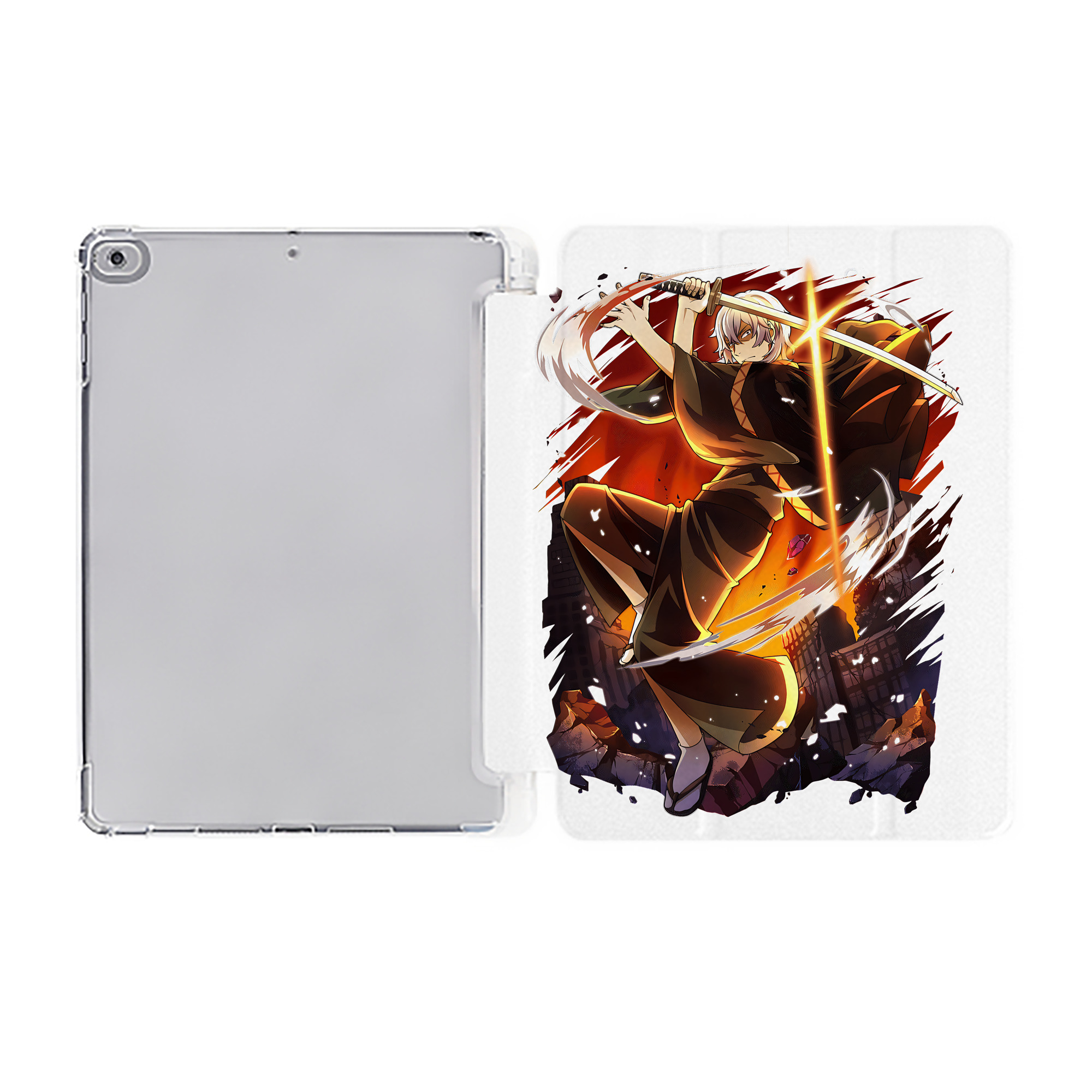 （画像用） 文豪ストレイドッグス Bungo Stray Dogs IPad ケース ペン収納付き 三つ折りスタンド PUレザー×シリコン 対応機種9.5/10.5/10.9インチ